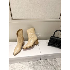 Jimmy Choo Autumn Winter New Embossed Cowhide Boots For Women Apricot