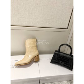 Jimmy Choo Autumn Winter New Embossed Cowhide Boots For Women Apricot