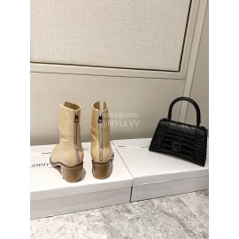 Jimmy Choo Autumn Winter New Embossed Cowhide Boots For Women Apricot