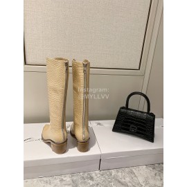 Jimmy Choo Autumn Winter New Apricot Embossed Cowhide Boots For Women 