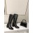 Jimmy Choo Autumn Winter New Black Embossed Cowhide Boots For Women 