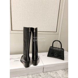 Jimmy Choo Autumn Winter New Black Embossed Cowhide Boots For Women 