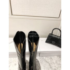 Jimmy Choo Autumn Winter New Black Embossed Cowhide Boots For Women 