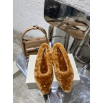 Jimmy Choo Autumn Winter Lamb Wool Slippers For Women Brown