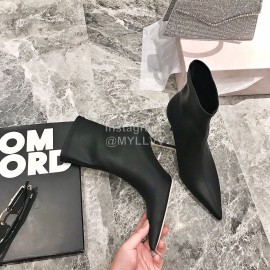 Jimmy Choo Elastic Cloth Pointed High Heel Boots For Women Black