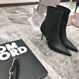 Jimmy Choo Elastic Cloth Pointed High Heel Boots For Women Black