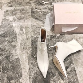 Jimmy Choo Elastic Cloth Pointed High Heel Boots For Women White