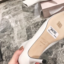 Jimmy Choo Elastic Cloth Pointed High Heel Boots For Women White