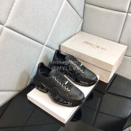 Jimmy Choo Bright Calf Thick Soles Sneakers For Women Black