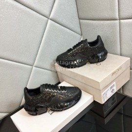 Jimmy Choo Bright Calf Thick Soles Sneakers For Women Black