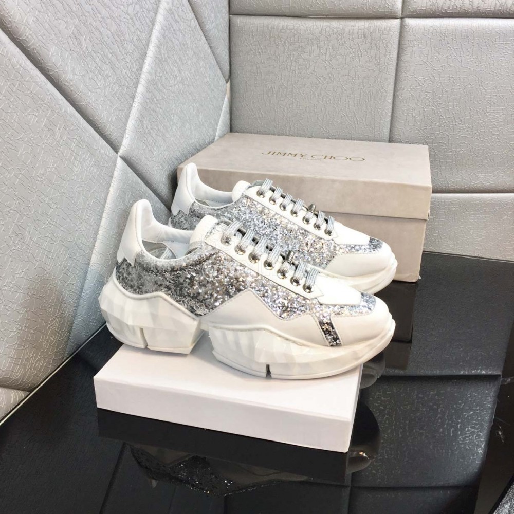 Jimmy Choo Bright Calf Thick Soles Sneakers For Women 