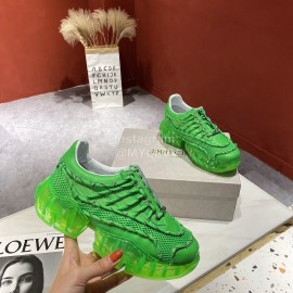 Jimmy Choo Bright Calf Thick Soles Sneakers For Women Green
