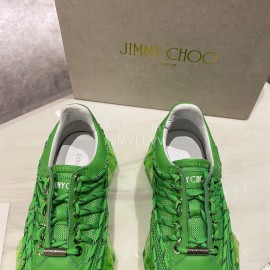 Jimmy Choo Bright Calf Thick Soles Sneakers For Women Green