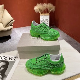 Jimmy Choo Bright Calf Thick Soles Sneakers For Women Green