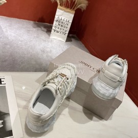 Jimmy Choo New Calf Thick Soles Sneakers For Women White