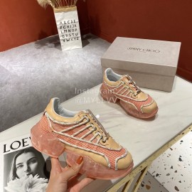 Jimmy Choo New Calf Thick Soles Sneakers For Women Khaki