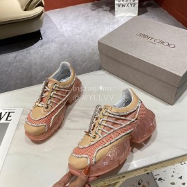 Jimmy Choo New Calf Thick Soles Sneakers For Women Khaki