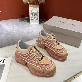 Jimmy Choo New Calf Thick Soles Sneakers For Women Khaki