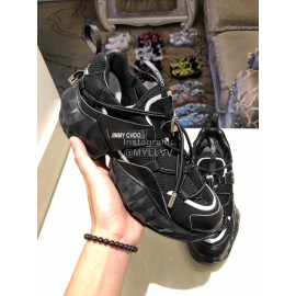 Jimmy Choo New Calf Thick Soles Sneakers For Women Black