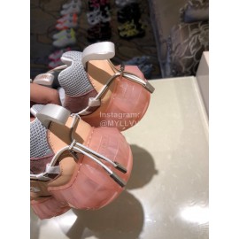 Jimmy Choo New Calf Thick Soles Sneakers For Women Pink