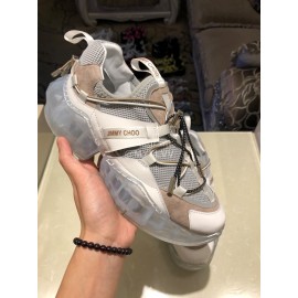 Jimmy Choo New Calf Thick Soles Sneakers For Women Gray