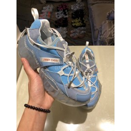 Jimmy Choo New Calf Thick Soles Sneakers For Women Blue