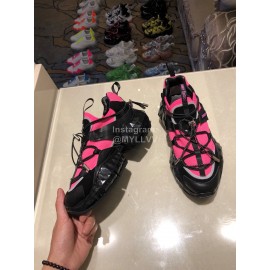 Jimmy Choo New Calf Thick Soles Sneakers For Women Rose Red 