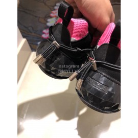 Jimmy Choo New Calf Thick Soles Sneakers For Women Rose Red 