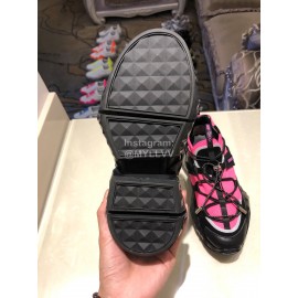 Jimmy Choo New Calf Thick Soles Sneakers For Women Rose Red 