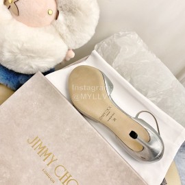 Jimmy Choo Soft Sheepskin Crystal High Heel Sandals For Women Silver