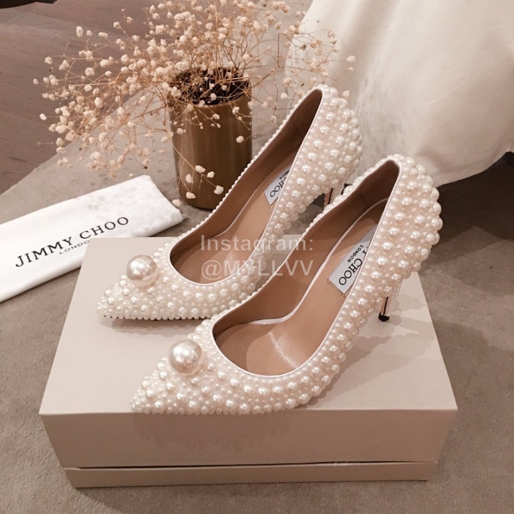 Jimmy Choo Elegant Pearl High Heels For Women 