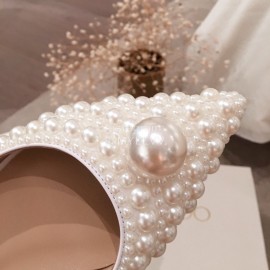 Jimmy Choo Elegant Pearl Flat Heel Shoes For Women 