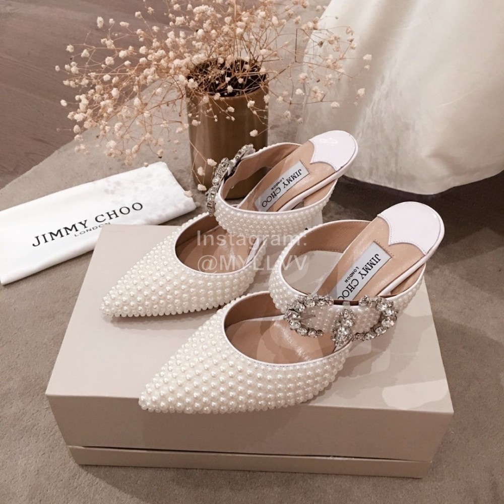 Jimmy Choo Elegant Pearl High Heel Sandals For Women 