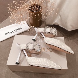 Jimmy Choo Elegant Pearl High Heel Sandals For Women 