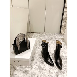 Jimmy Choo New Leather Zipper Pocket Short Boots For Women Black