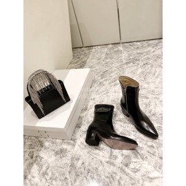 Jimmy Choo New Leather Zipper Pocket Short Boots For Women Black