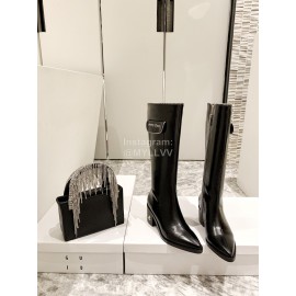 Jimmy Choo New Leather Zipper Pocket Boots For Women Black