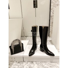 Jimmy Choo New Leather Zipper Pocket Boots For Women Black
