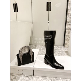 Jimmy Choo New Leather Zipper Pocket Boots For Women Black