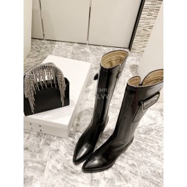 Jimmy Choo New Leather Zipper Pocket Boots For Women Black