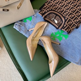 Jimmy Choo New Patent Leather Pointed High Heels For Women Apricot