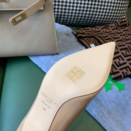 Jimmy Choo New Patent Leather Pointed High Heels For Women Apricot