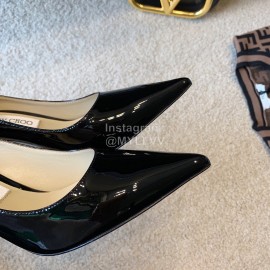 Jimmy Choo New Patent Leather Pointed High Heels For Women Black