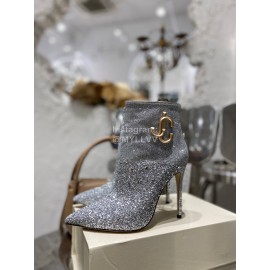 Jimmy Choo Fashion Blingbling High Heel Boots For Women Silver