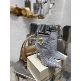 Jimmy Choo Fashion Blingbling High Heel Boots For Women Silver
