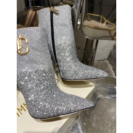 Jimmy Choo Fashion Blingbling High Heel Boots For Women Silver