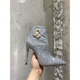 Jimmy Choo Fashion Blingbling High Heel Boots For Women Silver