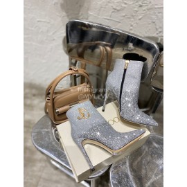 Jimmy Choo Fashion Blingbling High Heel Boots For Women Silver