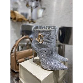 Jimmy Choo Fashion Blingbling High Heel Boots For Women Silver