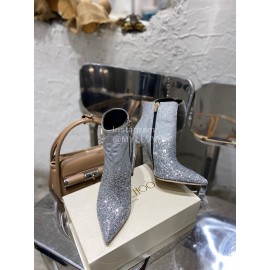 Jimmy Choo Fashion Blingbling High Heel Boots For Women Silver